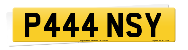 Registration number P444 NSY
